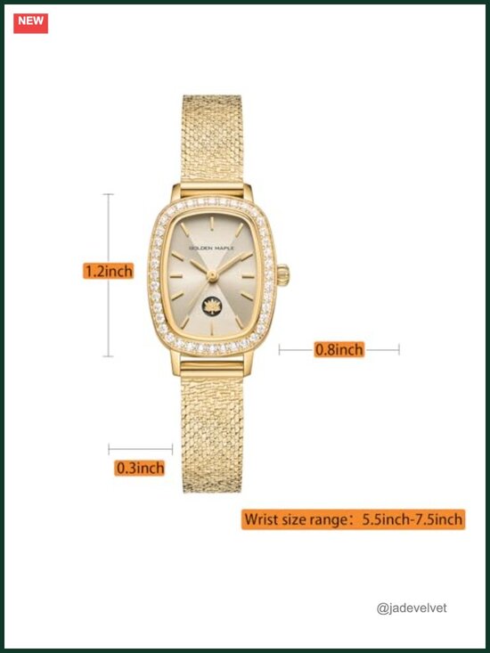 Ladies Elegant Stainless Steel Watch with Crystal Bezel Water Resistant